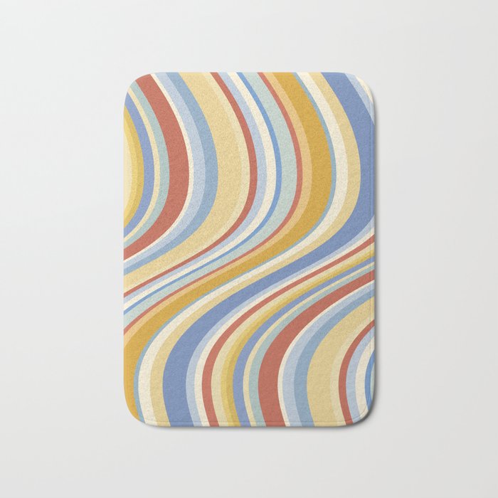 Wavy Stripes VIII - 70s Summer Bath Mat Gallery Image 1