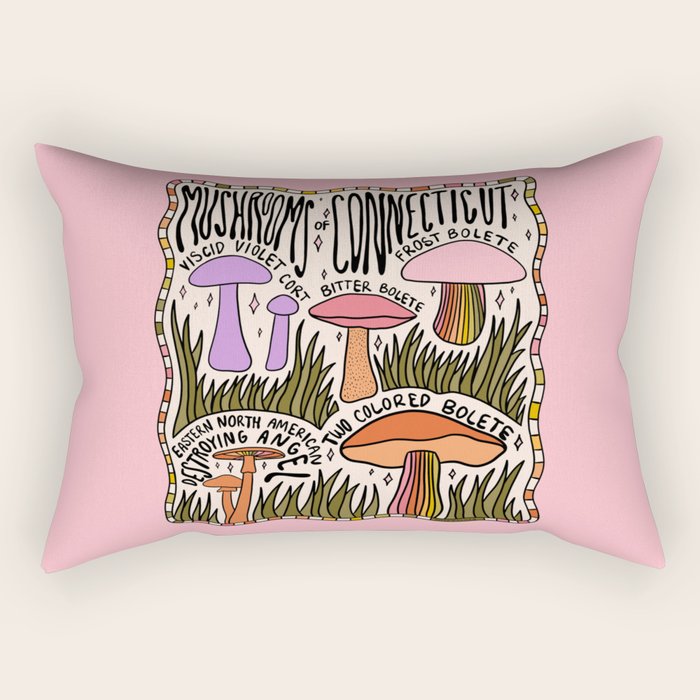 Mushrooms of Connecticut Rectangular Pillow Gallery Image 2