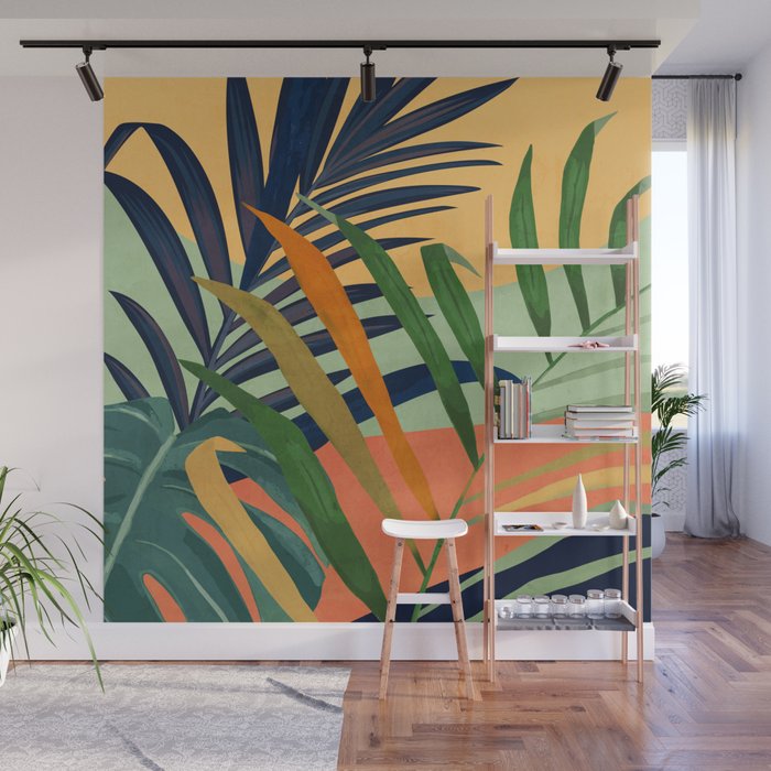 Abstract Art Tropical Leaves 117 Wall Mural Gallery Image 1