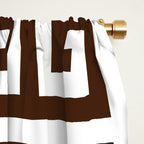 Dark Brown and White Greek Key Pattern Window Curtain Gallery Image 2