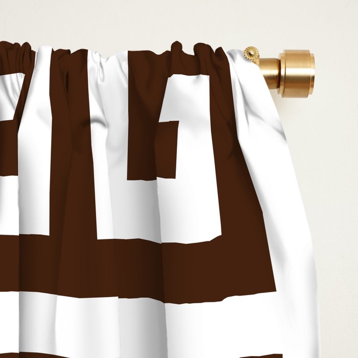 Dark Brown and White Greek Key Pattern Window Curtain Gallery Image 2