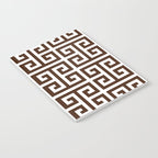 Dark Brown and White Greek Key Pattern Notebook Gallery Image 2