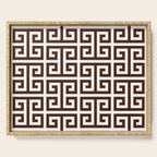 Dark Brown and White Greek Key Pattern Serving Tray Gallery Image 1