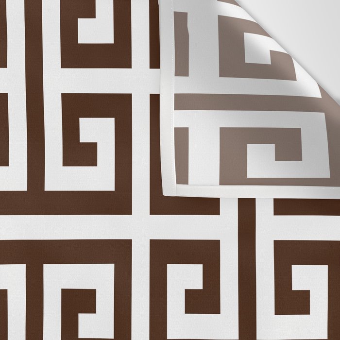 Dark Brown and White Greek Key Pattern Wall Tapestry Gallery Image 3