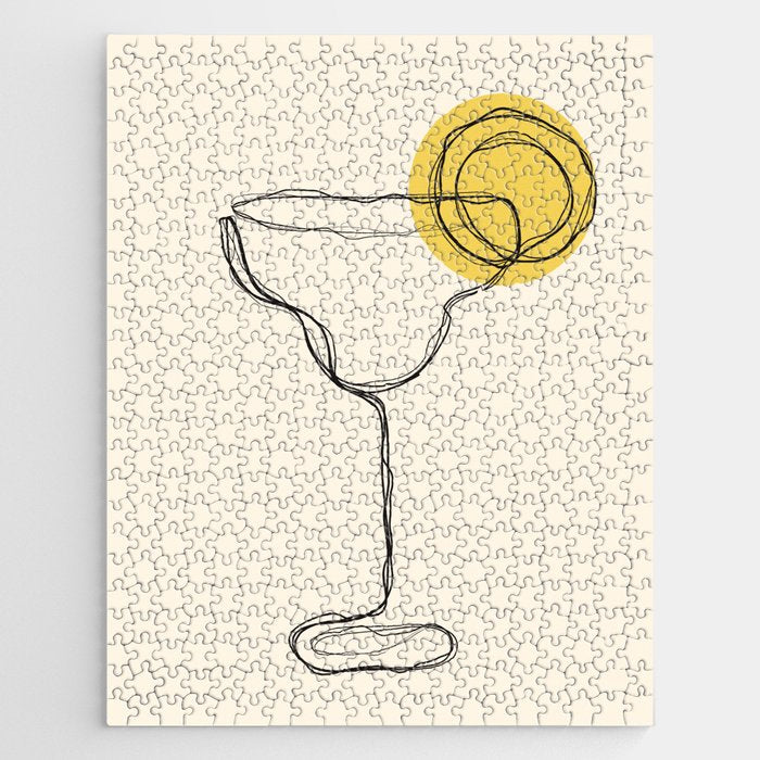 Minimalist Margarita Cocktail Drink Jigsaw Puzzle Gallery Image 1