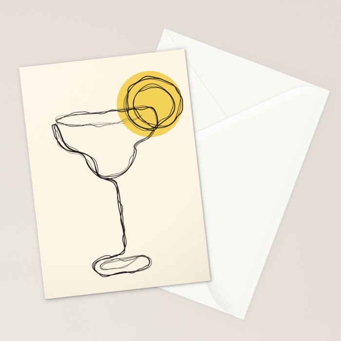 Minimalist Margarita Cocktail Drink Stationery Card Gallery Image 2