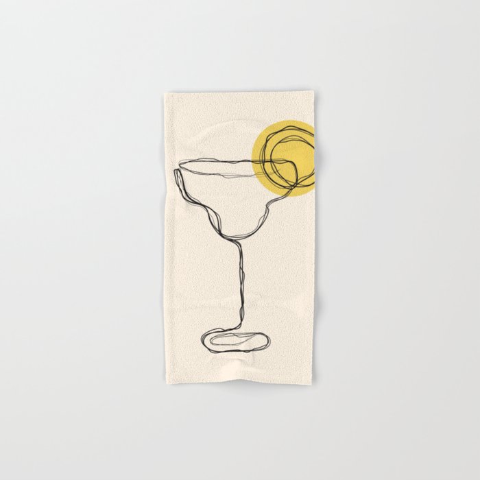 Minimalist Margarita Cocktail Drink Bath Towel Gallery Image 1
