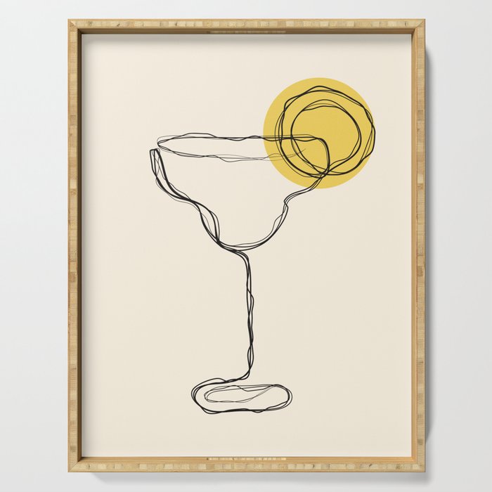 Minimalist Margarita Cocktail Drink Serving Tray Gallery Image 1