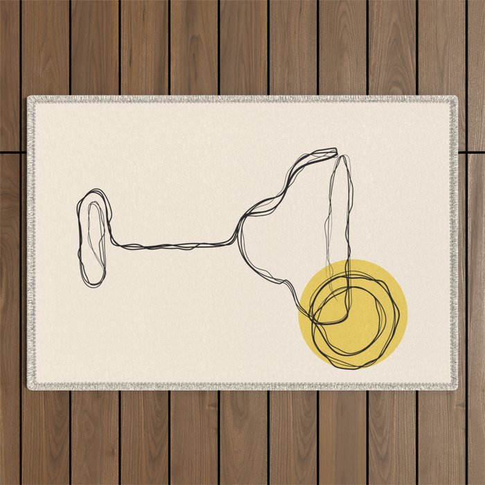 Minimalist Margarita Cocktail Drink Outdoor Rug Gallery Image 1