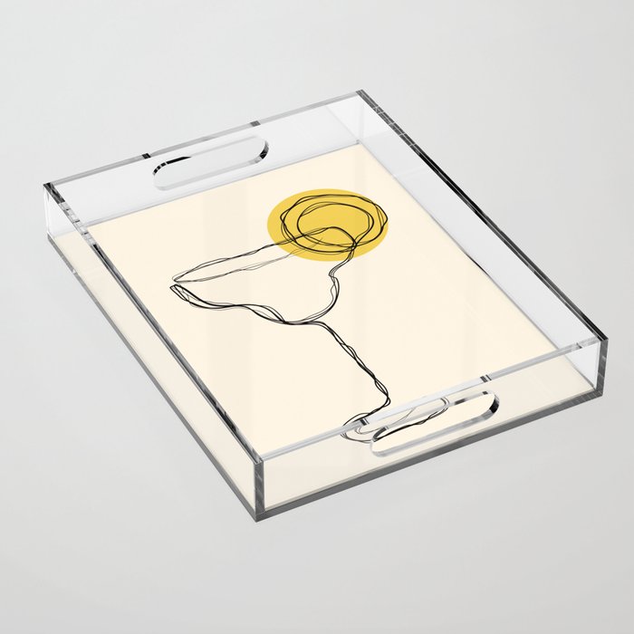 Minimalist Margarita Cocktail Drink Acrylic Tray Gallery Image 1