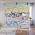 Abstract hand drawn shapes doodle pattern Wall Mural Gallery Image 1