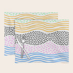 Abstract hand drawn shapes doodle pattern Placemat Gallery Image 1