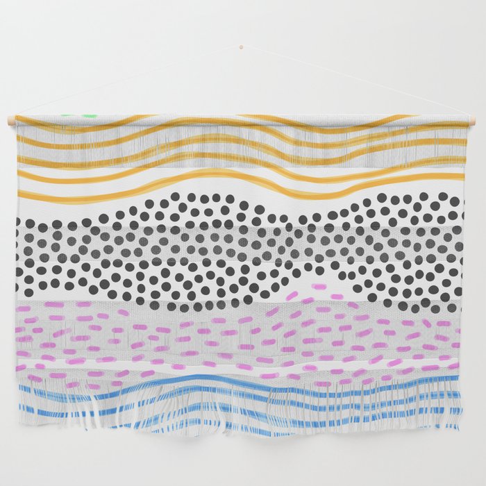 Abstract hand drawn shapes doodle pattern Wall Hanging Gallery Image 1