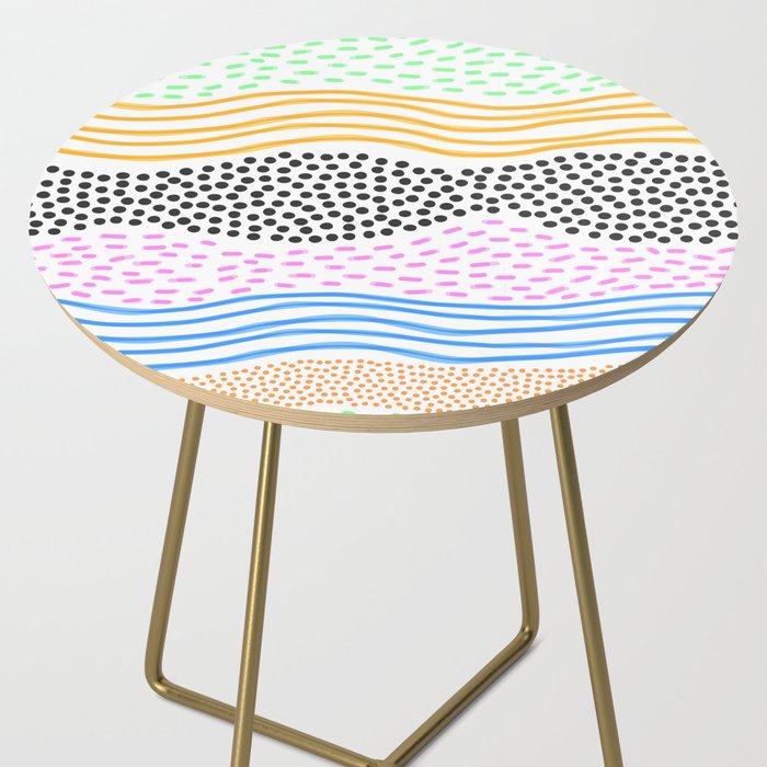 Abstract hand drawn shapes doodle pattern Side Table Gallery Image 2