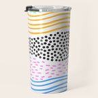 Abstract hand drawn shapes doodle pattern Travel Mug Gallery Image 3