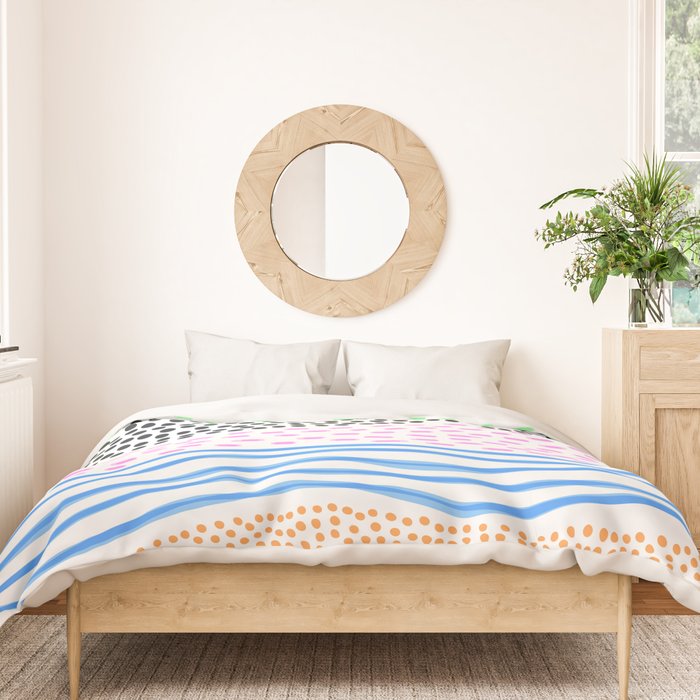Abstract hand drawn shapes doodle pattern Duvet Cover Gallery Image 3