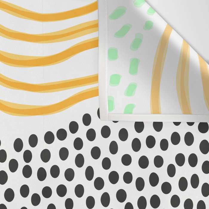 Abstract hand drawn shapes doodle pattern Wall Tapestry Gallery Image 3