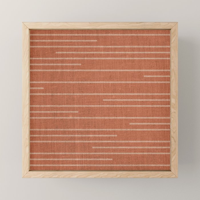 Geometric Art, Colorful Stripes, Terracotta Mini Art Print Gallery Image 1