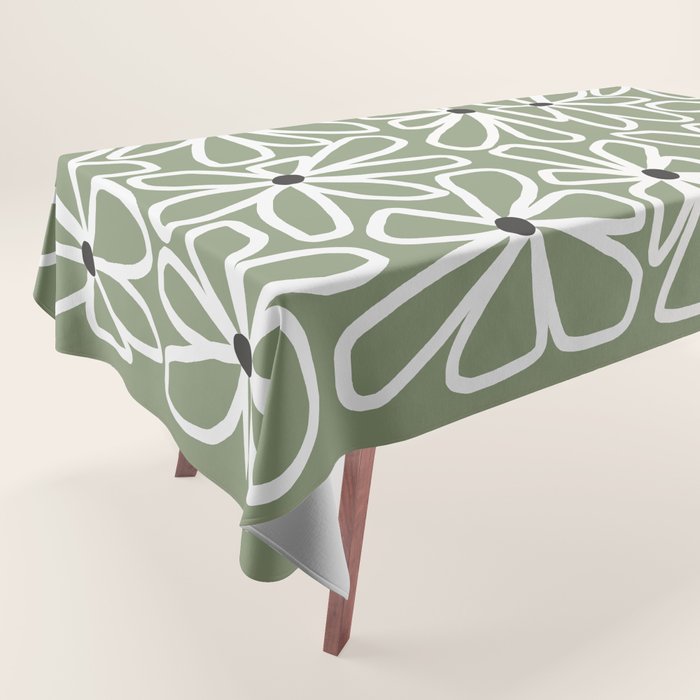 Daisy chain - sage Tablecloth Gallery Image 1