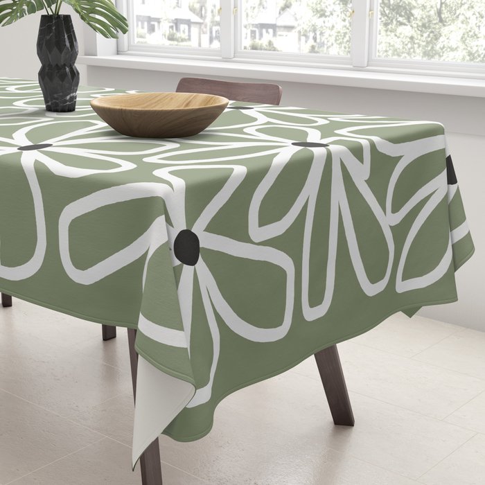 Daisy chain - sage Tablecloth Gallery Image 3