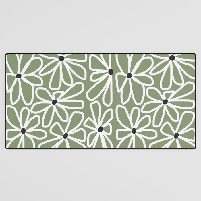 Daisy chain - sage Desk Mat Gallery Image 3