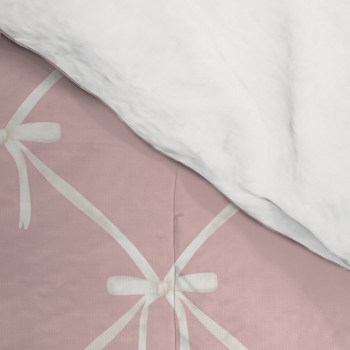 Bows & Ribbons Pattern LVII Pastel Pink Comforter Gallery Image 4