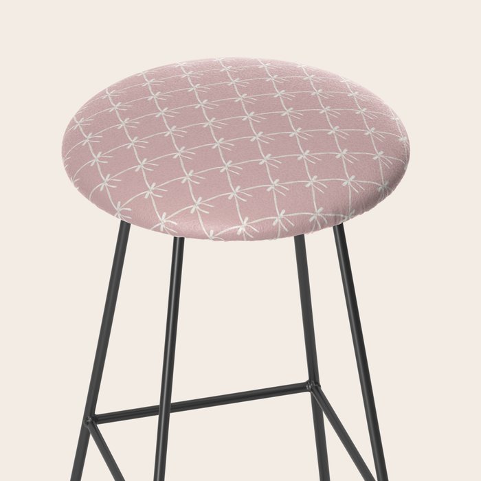 Bows & Ribbons Pattern LVII Pastel Pink Stool Gallery Image 2
