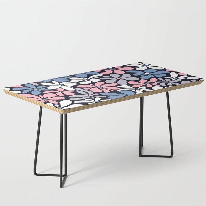 Abstract Flower, Navy, Blue, Pink, Gray, White Coffee Table Gallery Image 1
