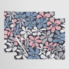 Abstract Flower, Navy, Blue, Pink, Gray, White Placemat Gallery Image 1