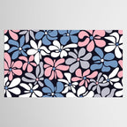 Abstract Flower, Navy, Blue, Pink, Gray, White Tablecloth Gallery Image 2