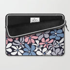 Abstract Flower, Navy, Blue, Pink, Gray, White Laptop Sleeve Gallery Image 2