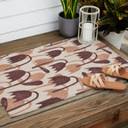Linocut Tulip Pattern #2 Outdoor Rug Gallery Image 2
