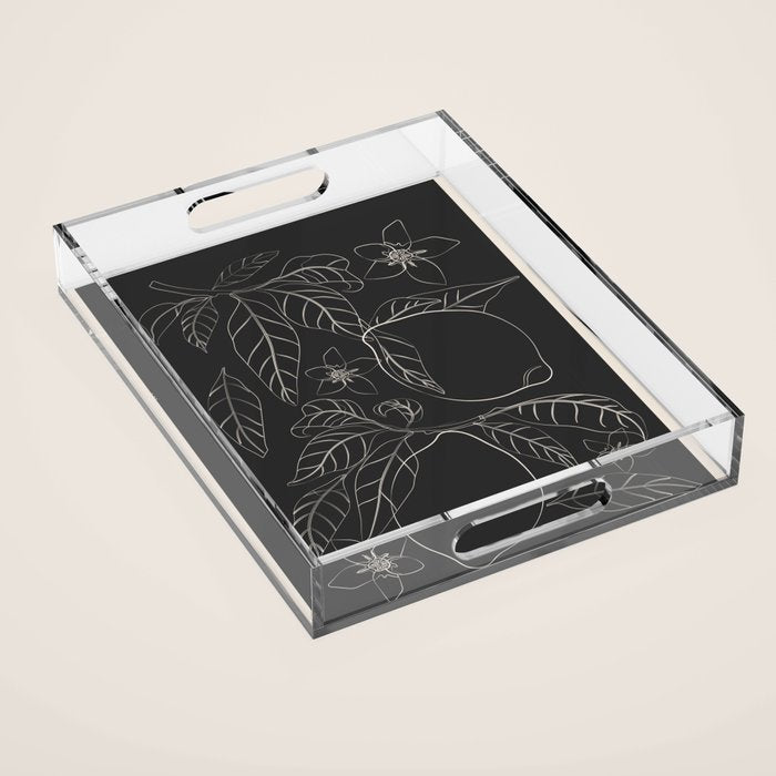 Lemons - Line Art 1 Acrylic Tray Gallery Image 1