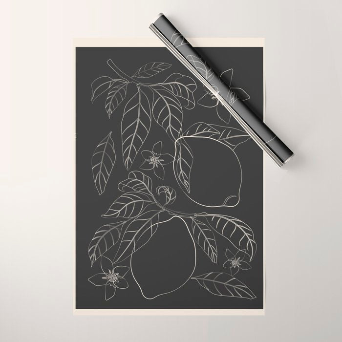 Lemons - Line Art 1 Wrapping Paper Gallery Image 1