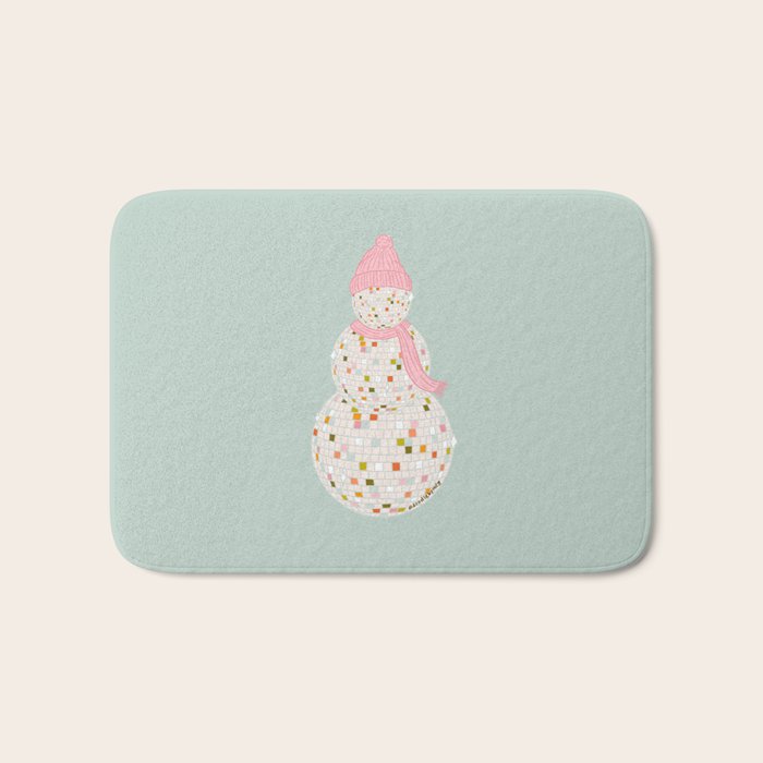 Disco Ball Snowman Bath Mat Gallery Image 1
