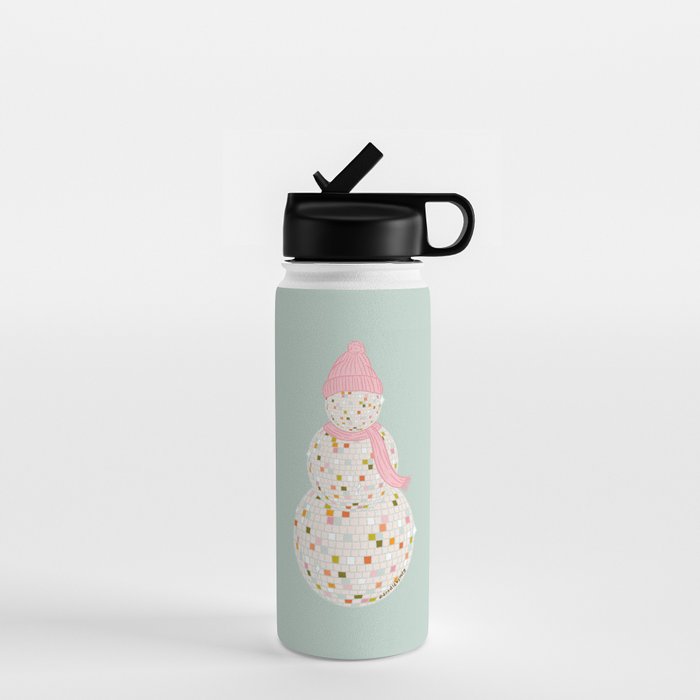 Disco Ball Snowman Water Bottle Gallery Image 1