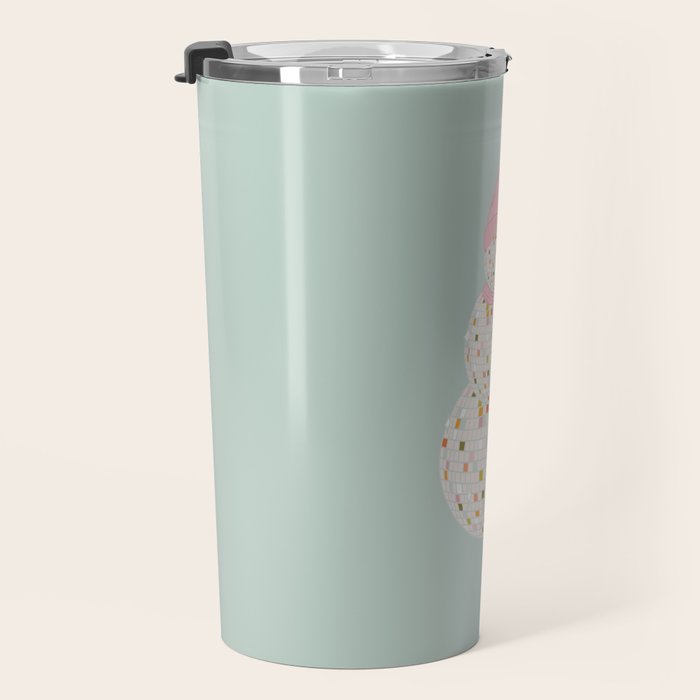 Disco Ball Snowman Travel Mug Gallery Image 3