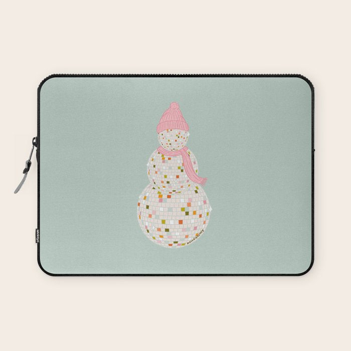 Disco Ball Snowman Laptop Sleeve Gallery Image 1