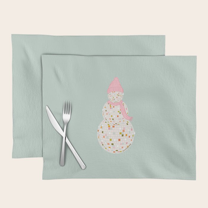 Disco Ball Snowman Placemat Gallery Image 1