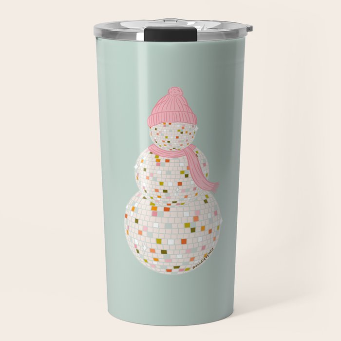 Disco Ball Snowman Travel Mug Gallery Image 1