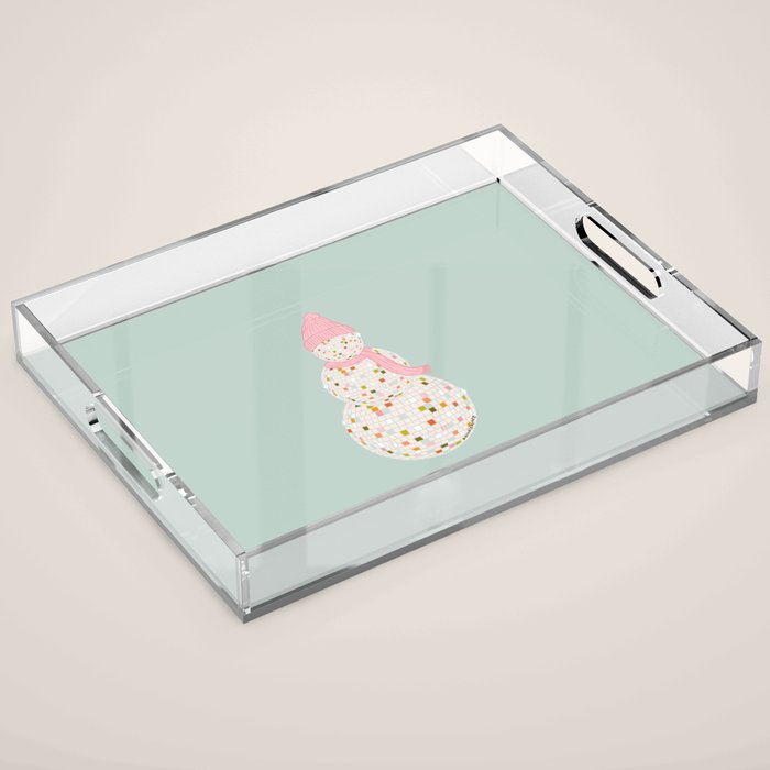 Disco Ball Snowman Acrylic Tray Gallery Image 1