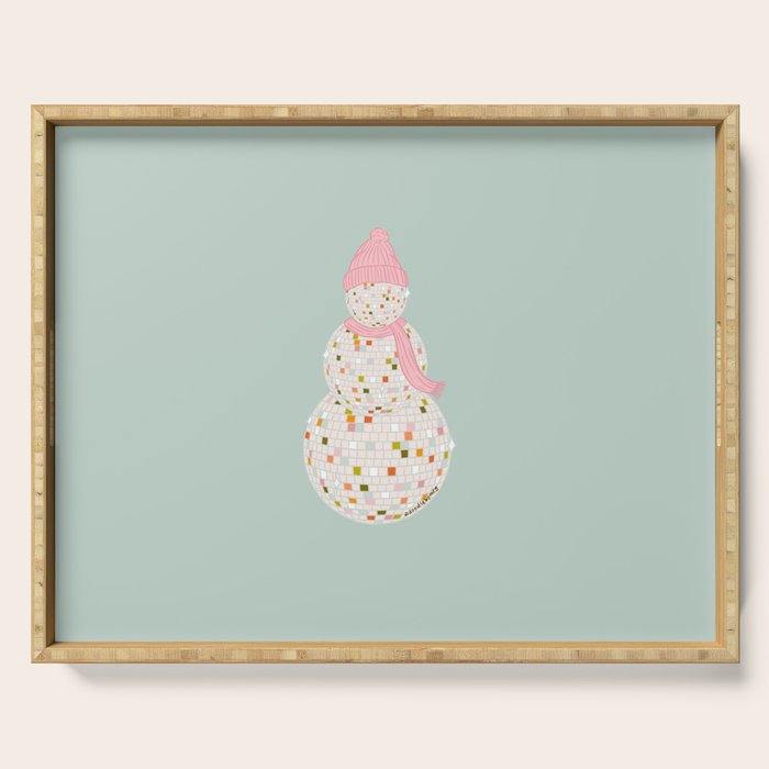 Disco Ball Snowman Serving Tray Gallery Image 1