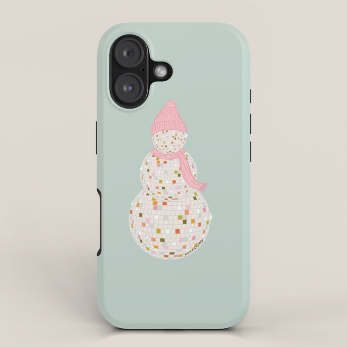 Disco Ball Snowman iPhone Case Gallery Image 1