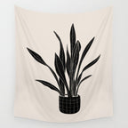 Black & White Plants / Snake Plant Wall Tapestry Gallery Image 4