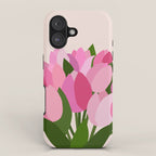 Fresh Tulips - Abstract Floral Pink Preppy Flowers iPhone Case Gallery Image 1