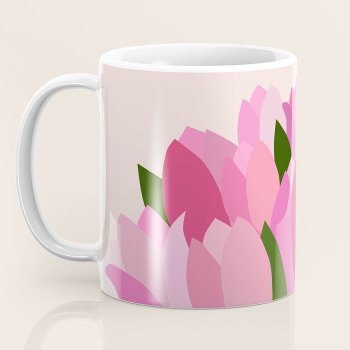Fresh Tulips - Abstract Floral Pink Preppy Flowers Coffee Mug Gallery Image 3