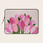 Fresh Tulips - Abstract Floral Pink Preppy Flowers Laptop Sleeve Gallery Image 1