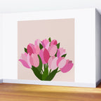 Fresh Tulips - Abstract Floral Pink Preppy Flowers Wall Mural Gallery Image 2