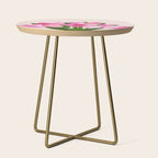 Fresh Tulips - Abstract Floral Pink Preppy Flowers Side Table Gallery Image 1