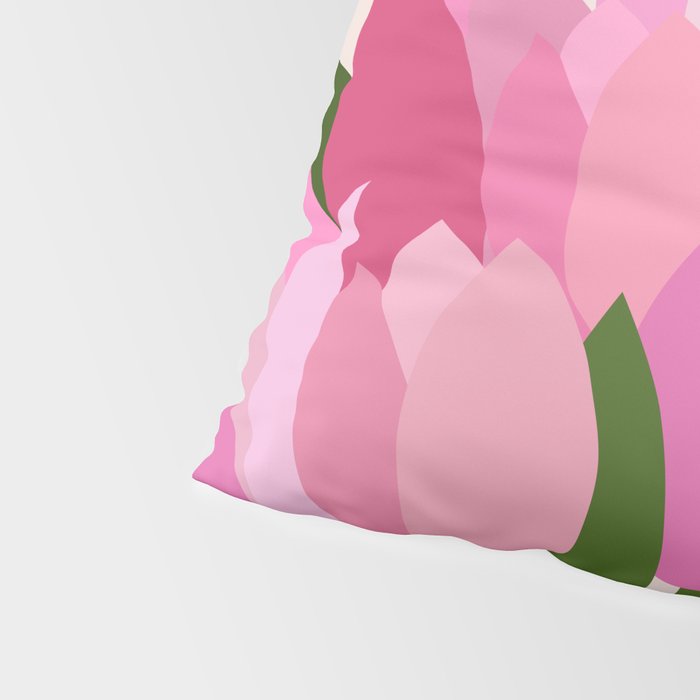 Fresh Tulips - Abstract Floral Pink Preppy Flowers Pillow Sham Gallery Image 4